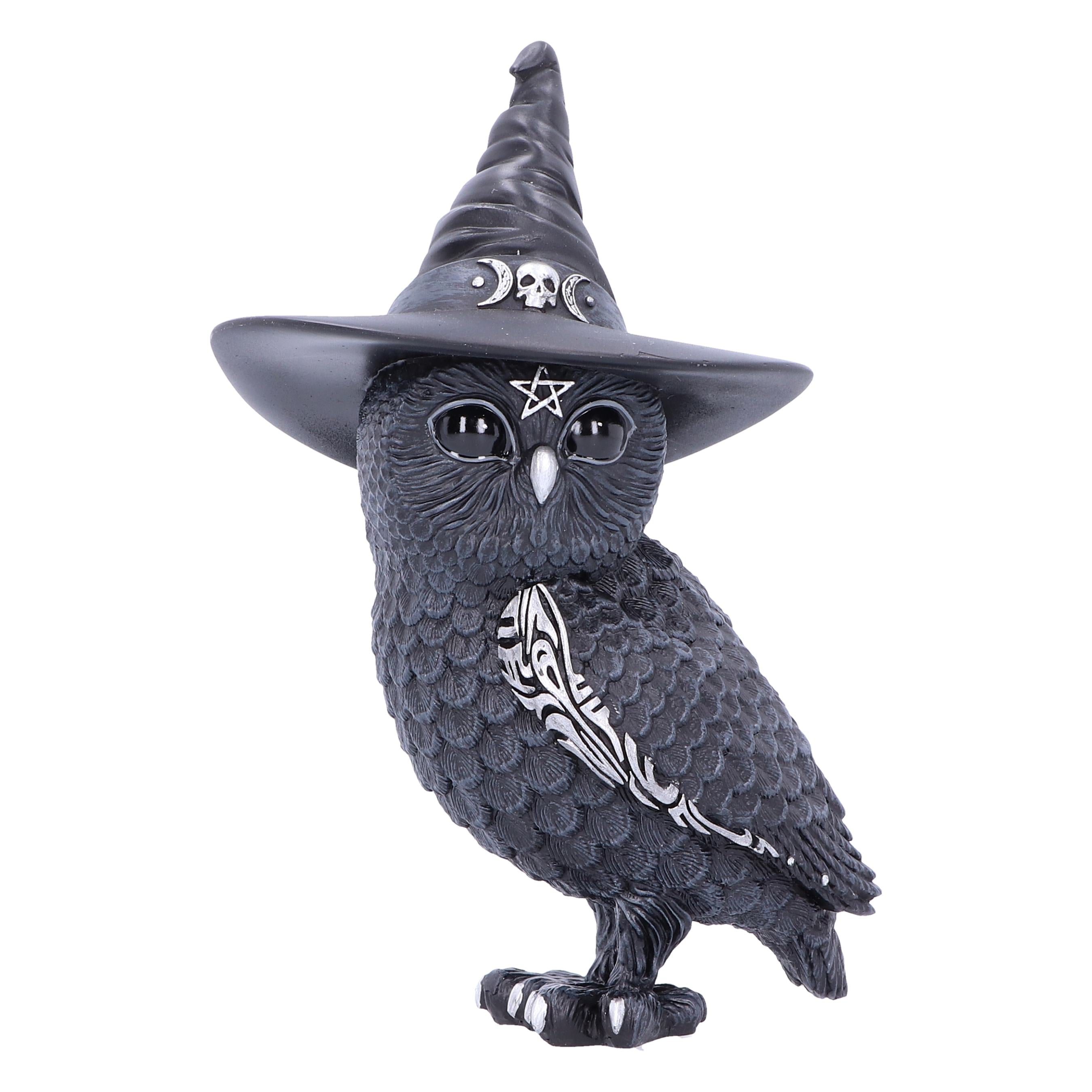 Owlocen - Figurine de hibou occulte avec chapeau de sorcières 13.5cm - flash vidéo