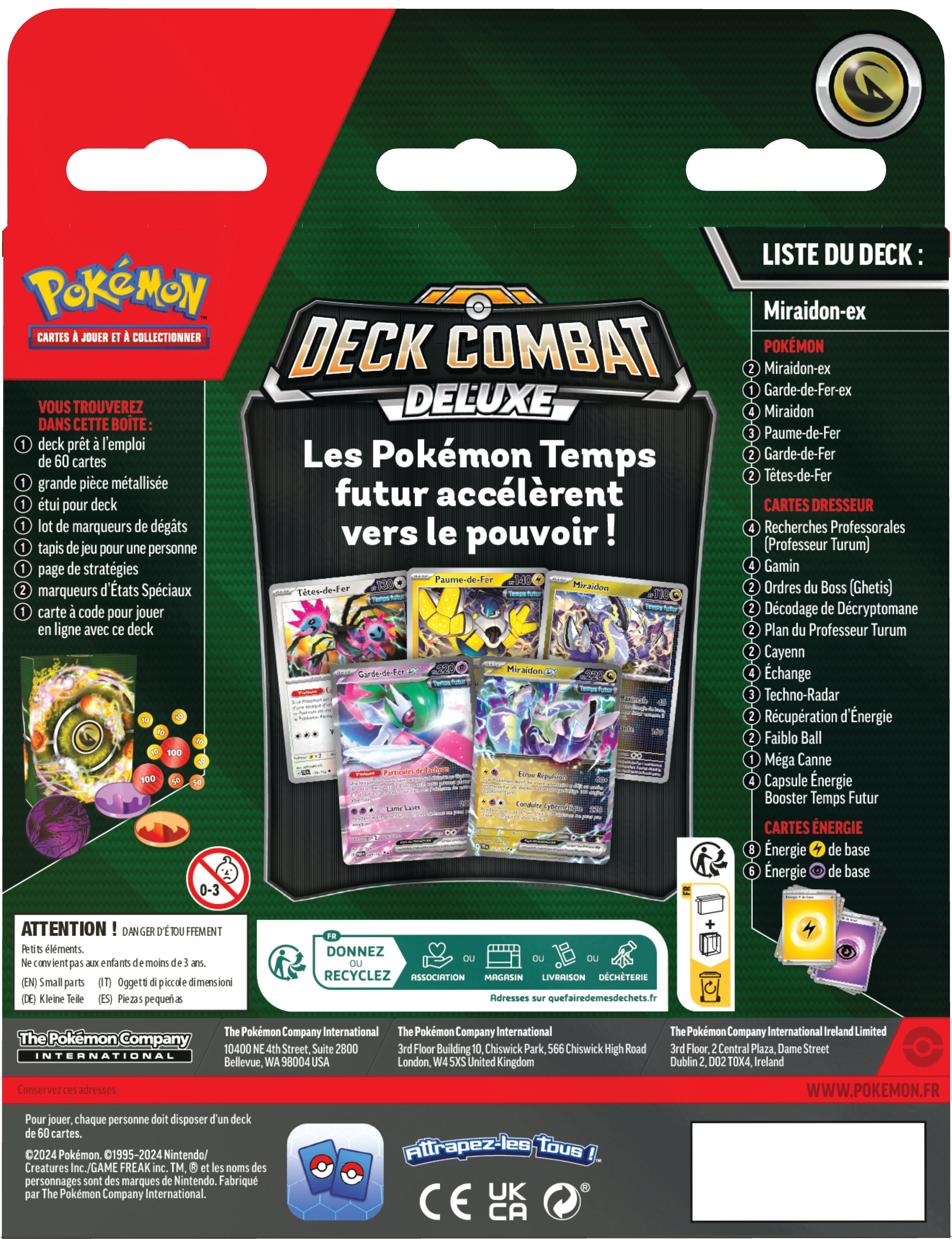 Pokémon JCC - Deck Combat Deluxe Miraidon-ex ou Koraidon-ex (1x boîte aléatoire) - flash vidéo