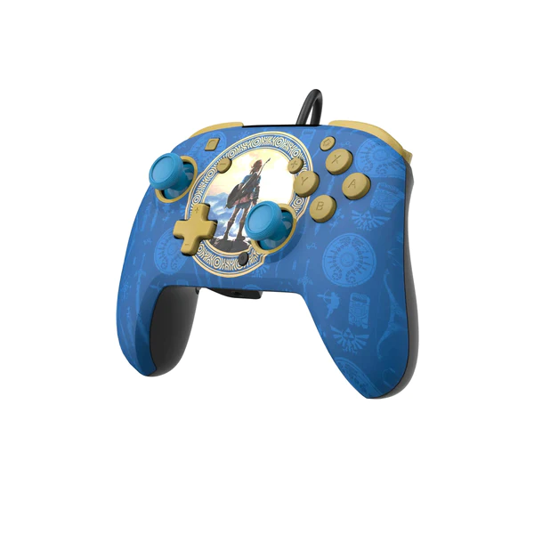 PDP - Manette de jeu filaire REMATCH Hyrule Blue pour Nintendo Switch et Switch OLED - flash vidéo