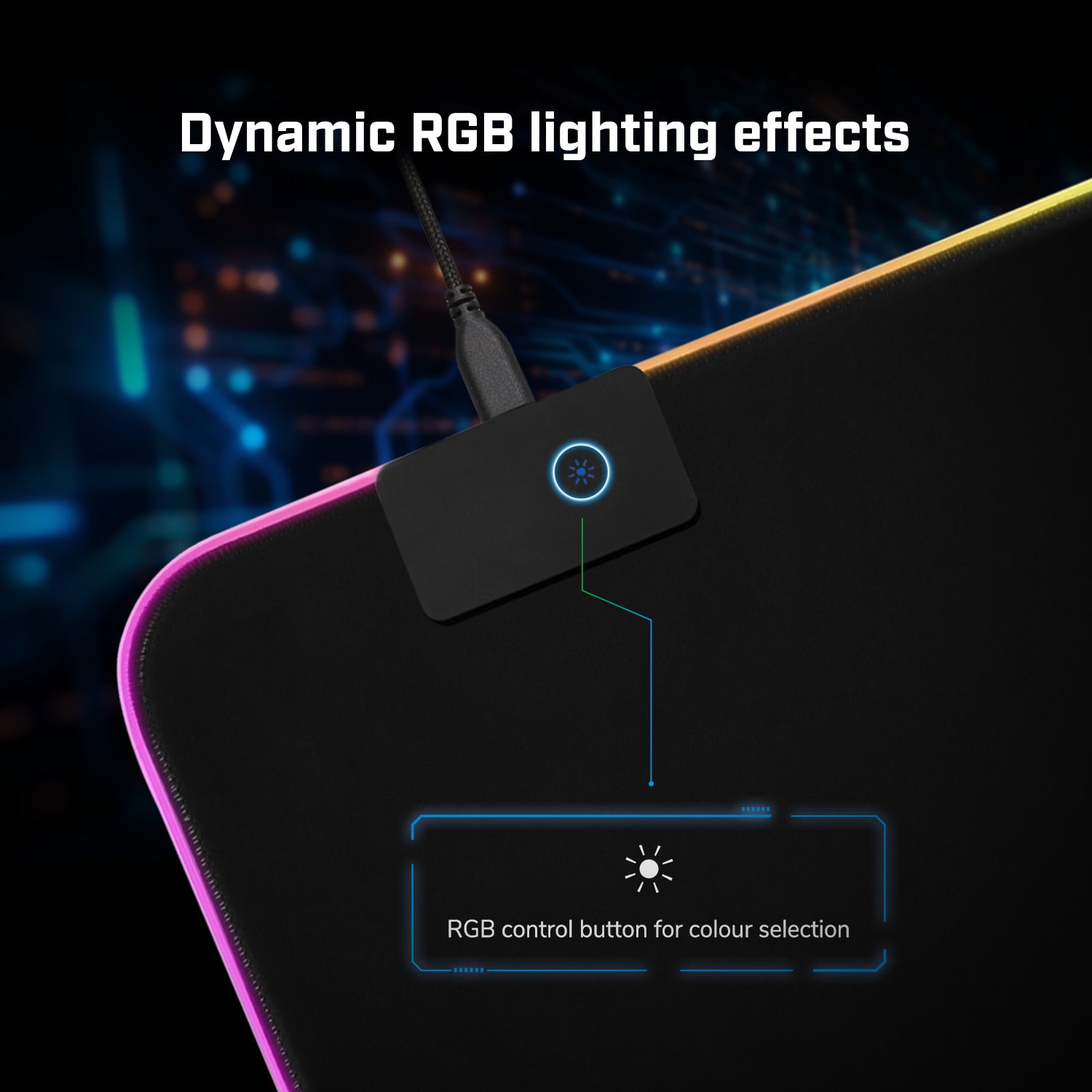 EgoGear - Tapis de souris de jeu RGB en tissu SMM50 - flash vidéo