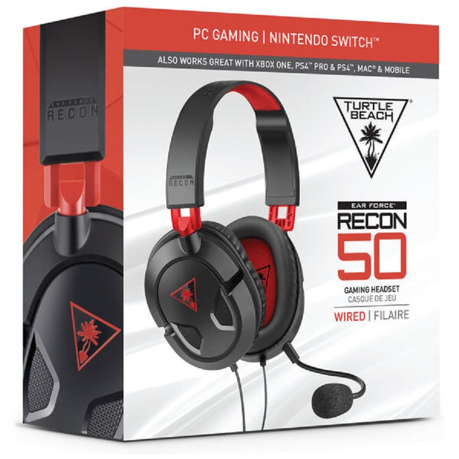 Turtle Beach - Casque de jeu filaire Recon 50 pour PC, Mac, PS5, PS4, Xbox Series X|S, Xbox One, Switch et Mobile - flash vidéo