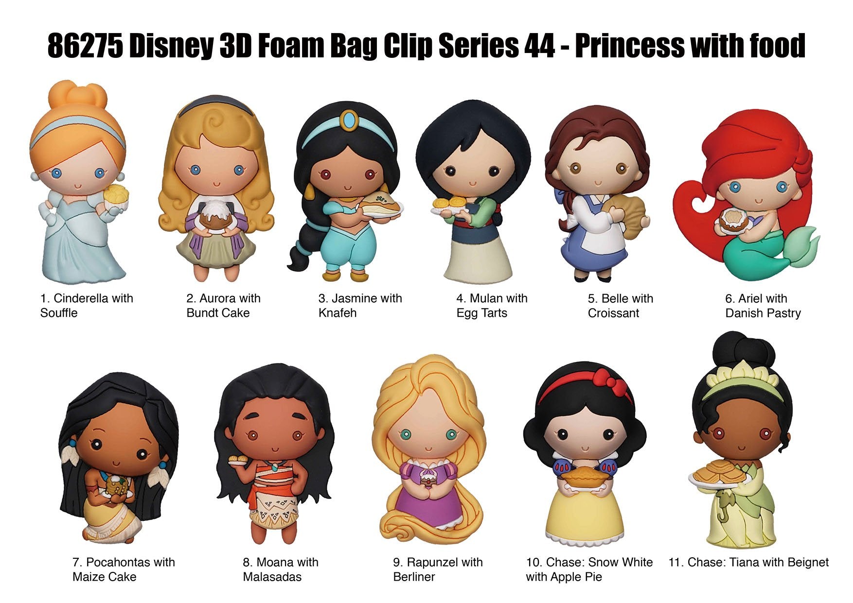 Disney - Assortiment en blind box de figurines de sac de collection Princesse avec nourriture en mousse (Série 44) (24 pcs) - flash vidéo