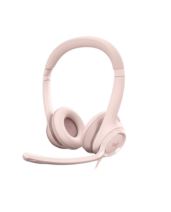 Logitech - Casque H390 USB filaire - Rose - flash vidéo