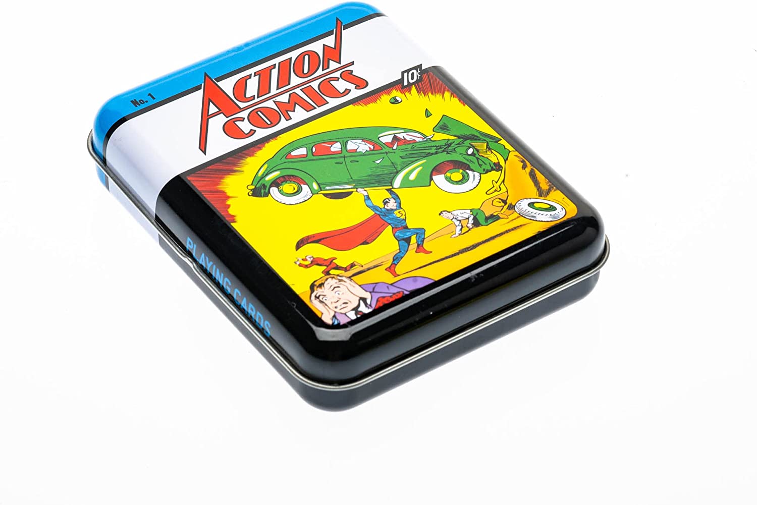 DC Comics Tins - Action Comics #1 - Cartes à Jouer Boite Métallique - flash vidéo