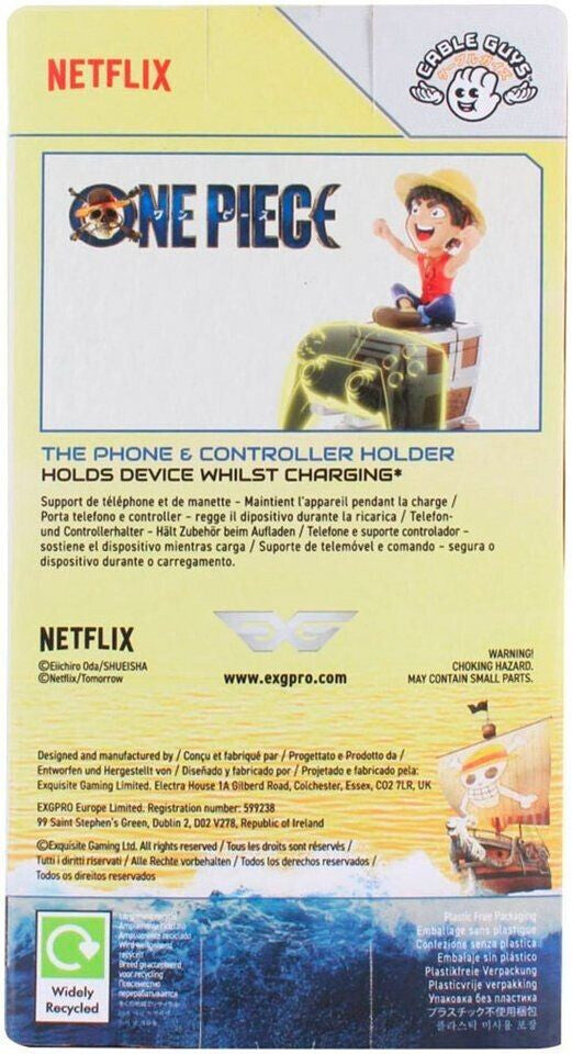 Cable Guys R.E.S.T - One Piece (Netflix) - Monkey D. Luffy Support pour Téléphone et Manette - flash vidéo
