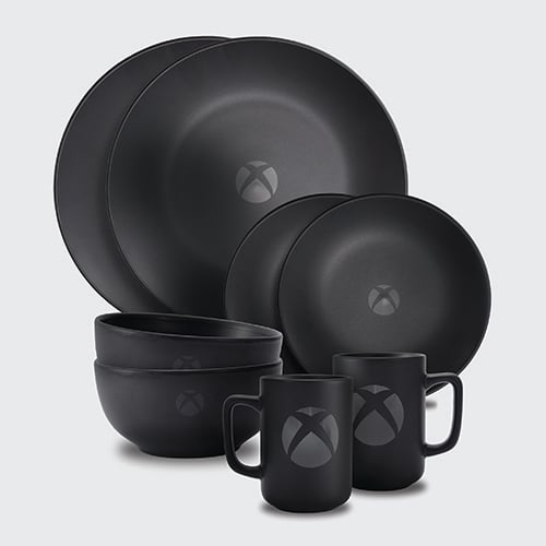 UKON!C - Microsoft - Vaisselle Xbox Logo Noir Set de 8 pièces - flash vidéo
