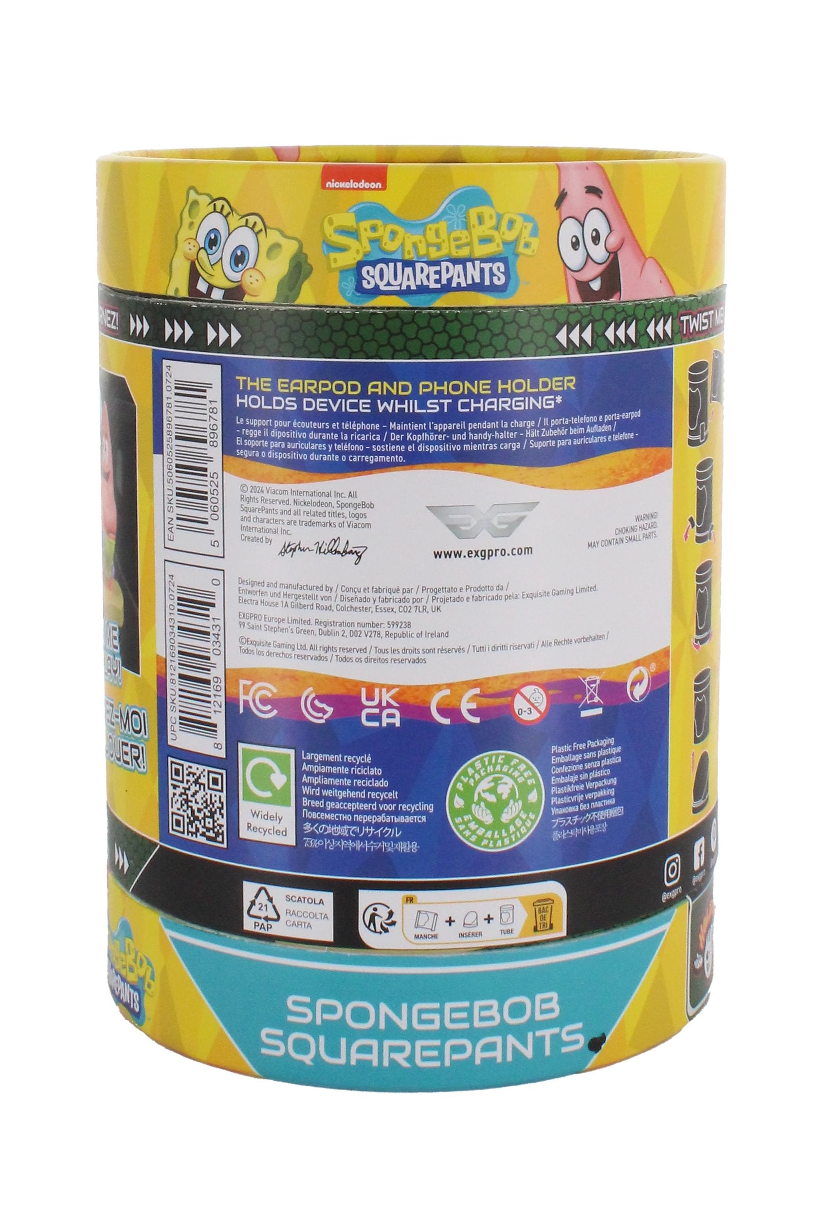 Cable Guys Holdems - Bob l'éponge - Support pour écouteurs et téléphone Bob l'éponge - flash vidéo