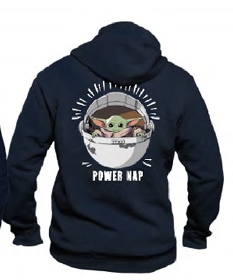 Star Wars - The Mandalorian The Child Navy Men's Sweat Zippe Hoodie - L - flash vidéo