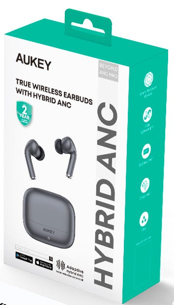 Aukey - Écouteurs sans fil connectés Beyond ANC Pro Noir - flash vidéo