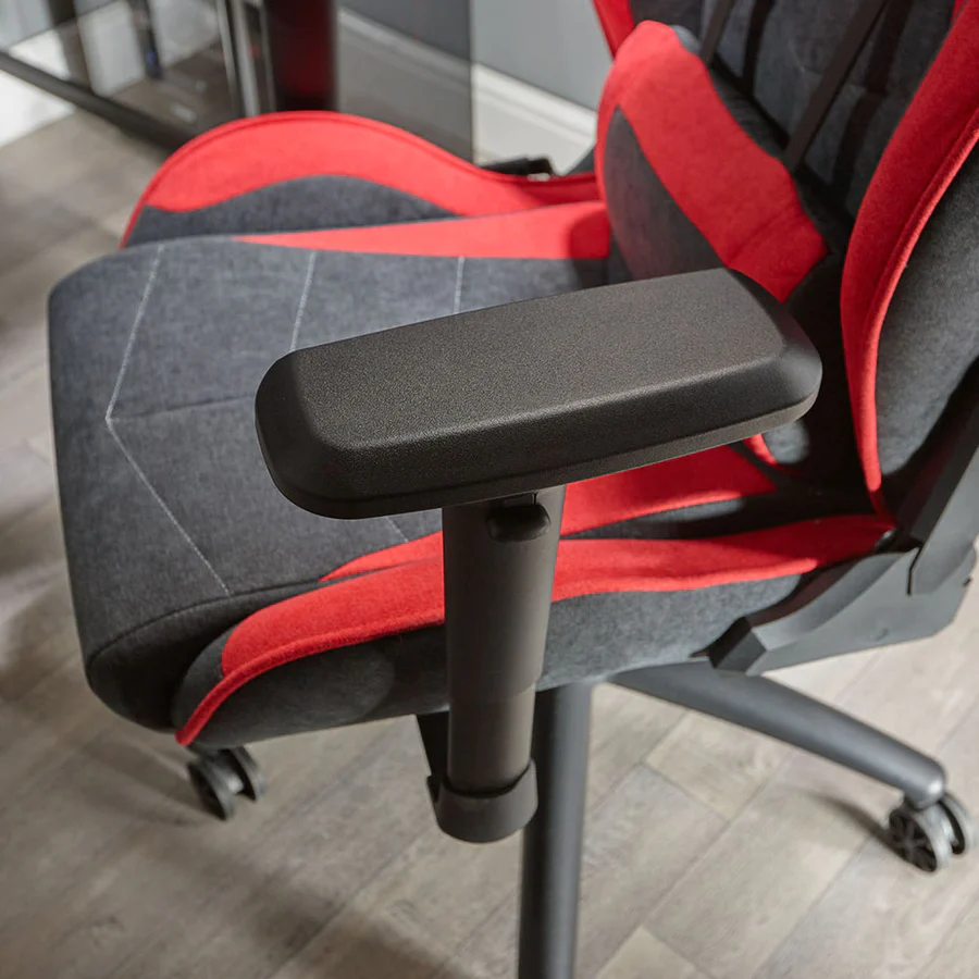 X Rocker - Chaise de jeu eSport Siena avec réglage confortable et finition en tissu Noire/Rouge - flash vidéo