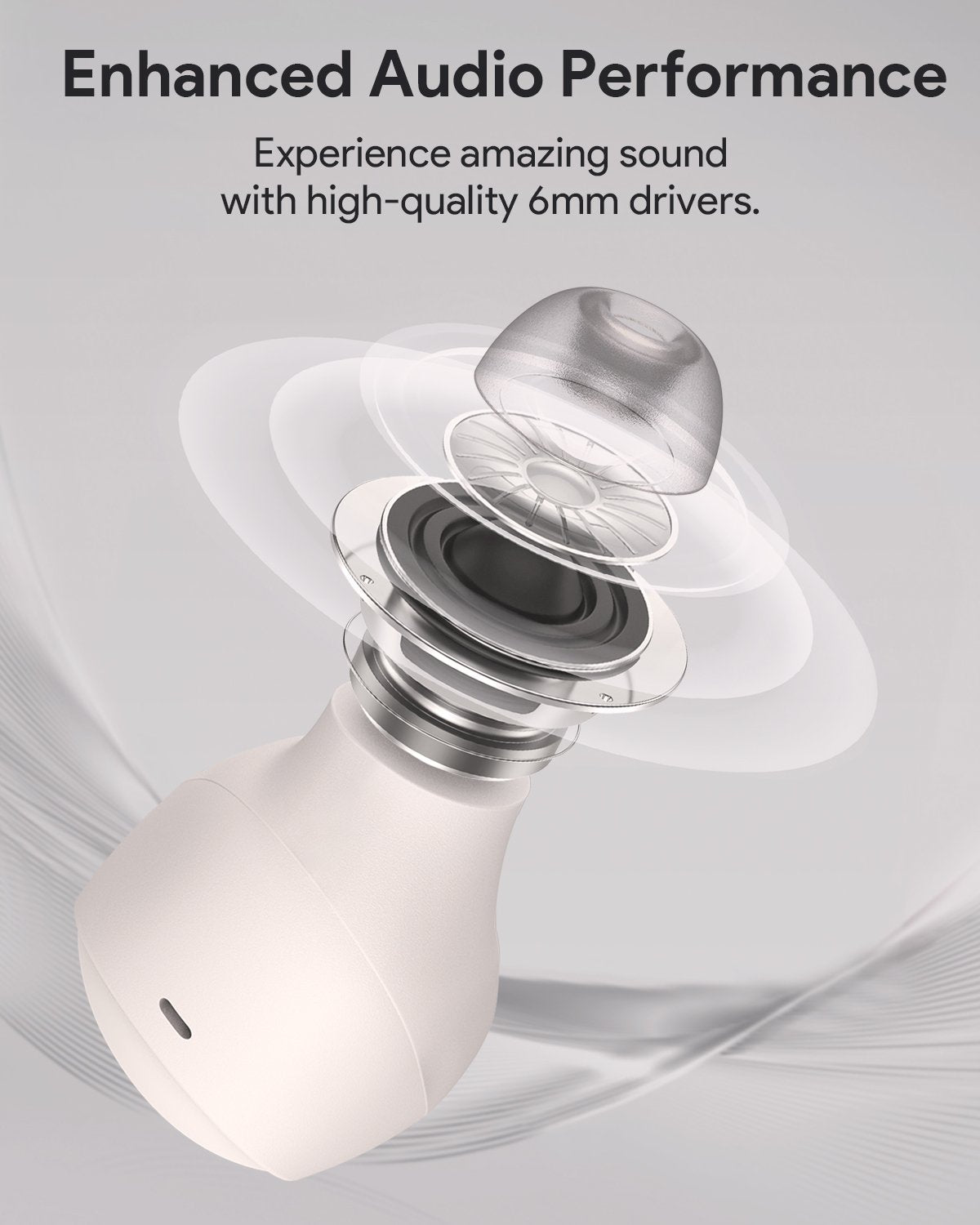 Aukey - Écouteurs sans fil connectés ultra-compacts Blanc EP-M3A - flash vidéo