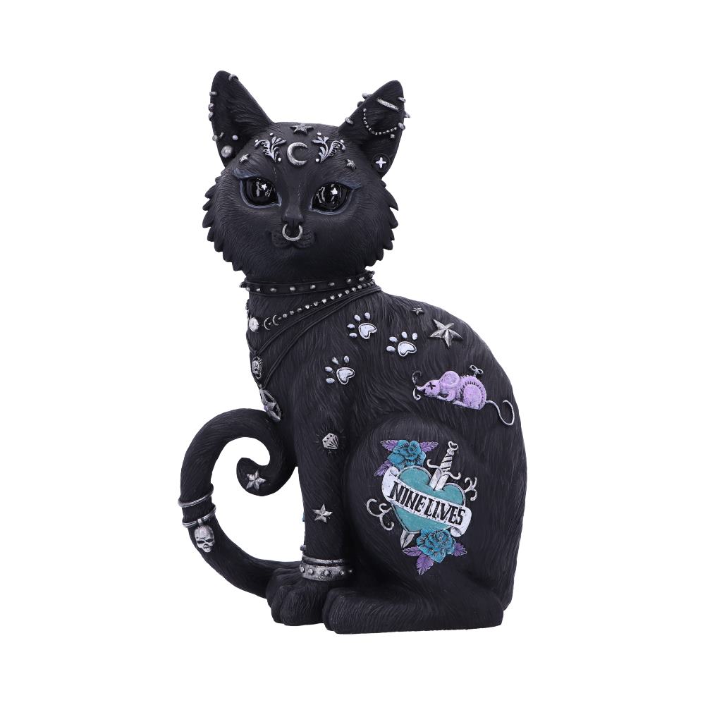 Figurine de Chat "Neuf Vies" 22 cm - flash vidéo