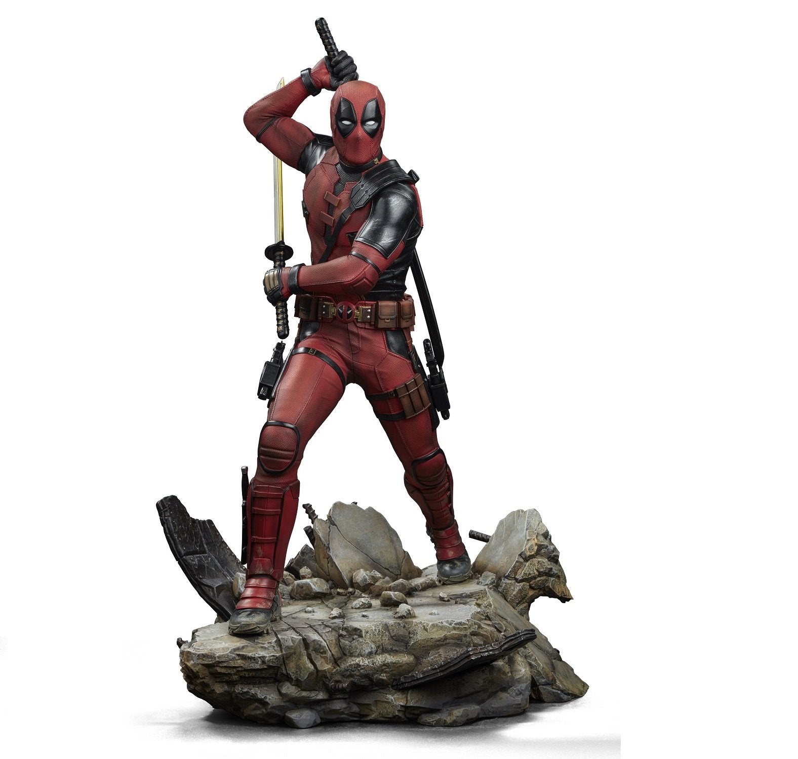 Iron Studios - Legacy Replica 1/4 - Marvel - Deadpool et Wolverine - Deadpool Statue 58cm - flash vidéo