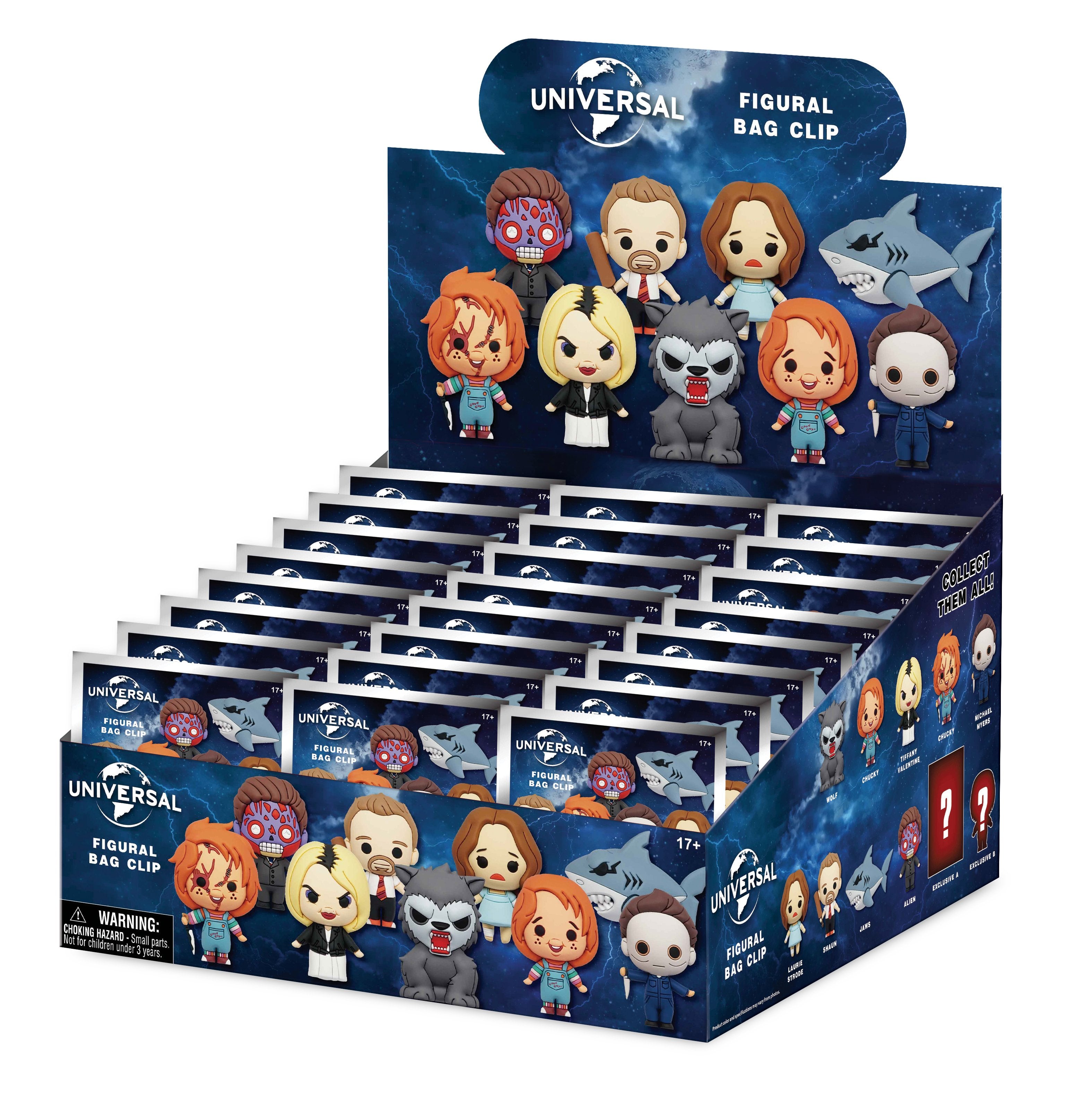 Universal Vault Horror - Assortiment en blind box de figurines de sac de collection en mousse (Série 1) (24 pcs) - flash vidéo