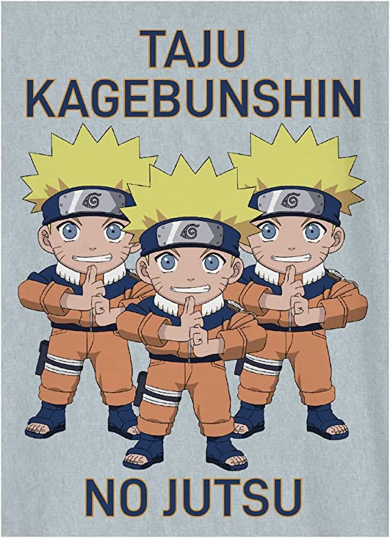 Naruto - Multi Clônages - T-Shirt Gris Pour Hommes - 10 ans - flash vidéo