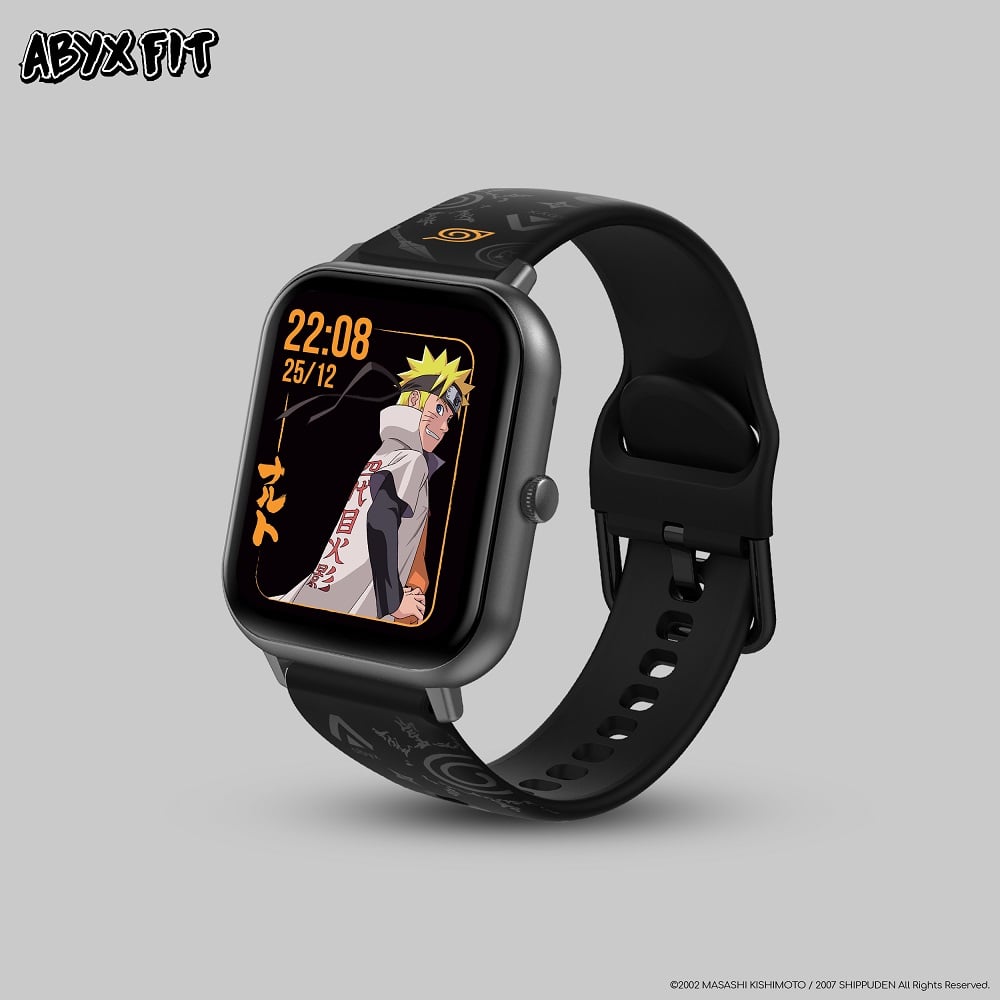 Abyx Fit - Bracelet universel Naruto Shippuden - Symbole Konoha 20mm pour montre connectée - flash vidéo