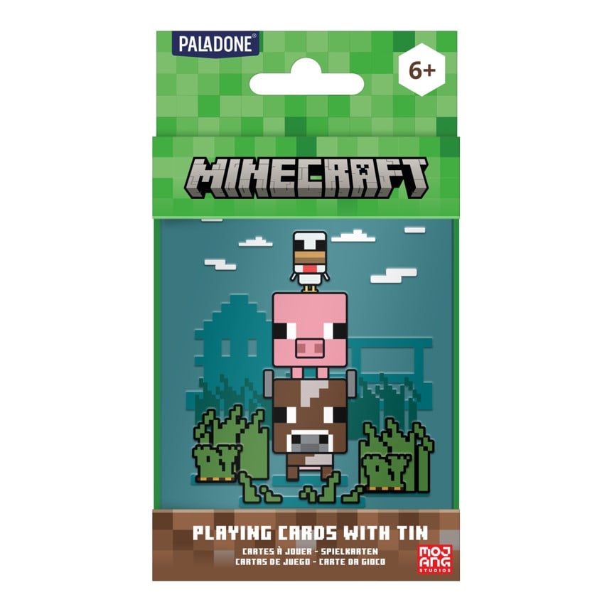 Mojang Studios - Minecraft - Cartes à jouer avec boîte de rangement en métal animaux - flash vidéo