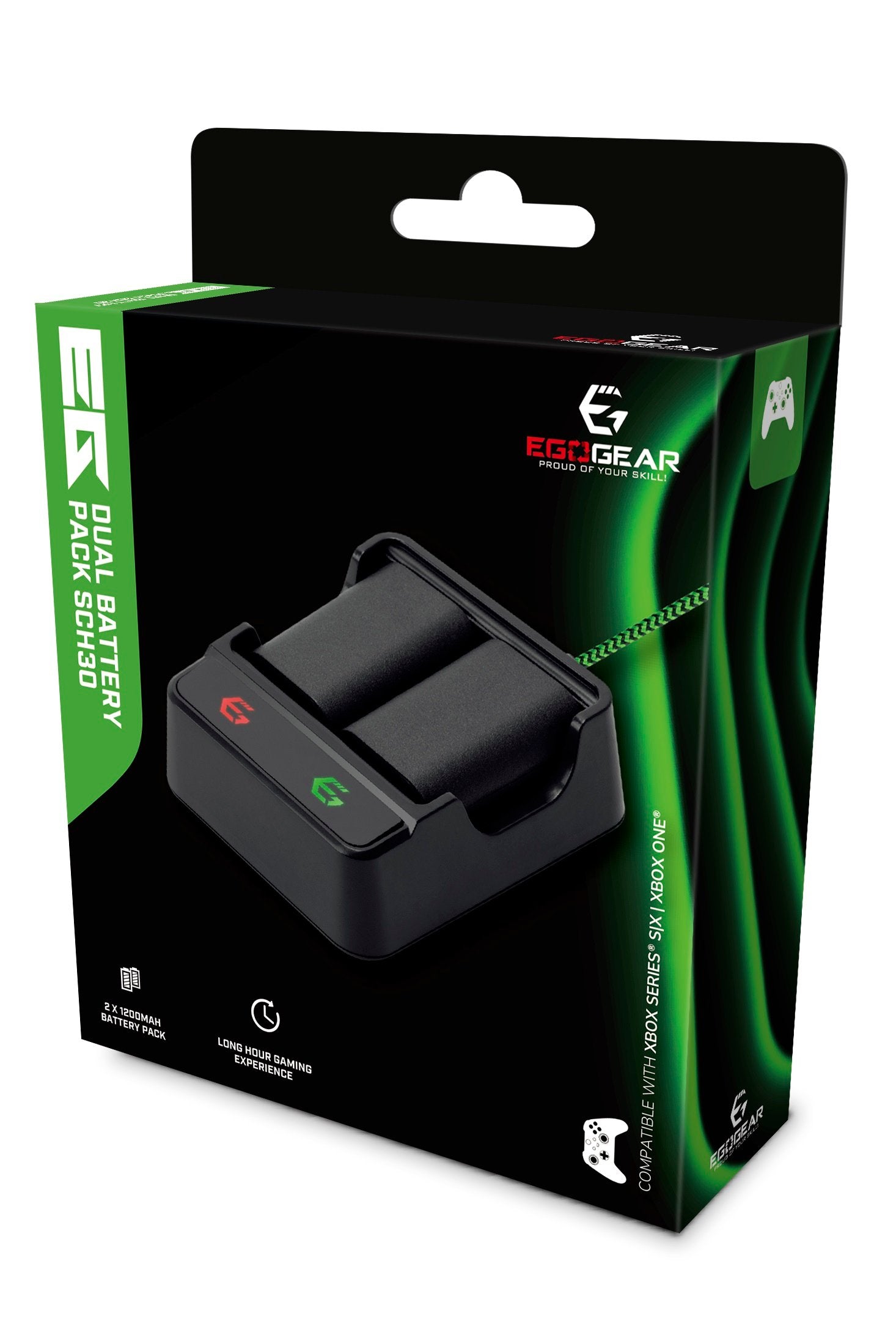 EgoGear - Double pack de batteries SCH30 noir pour manettes Xbox Series X|S et Xbox One - flash vidéo