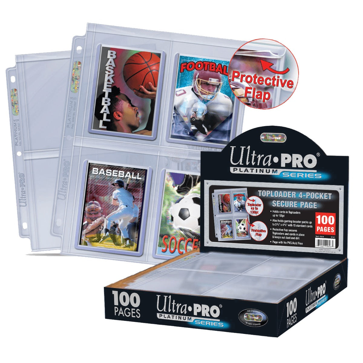 Ultra Pro - Premium Series 4-Pocket Secure Pages (100ct) pour Toploaders - flash vidéo