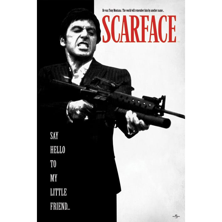 PL 30 - Scarface (Say Hello To My Little Friend) - Maxi Poster 91x61cm - flash vidéo