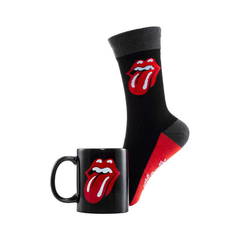 The Rolling Stones - Coffret cadeau avec tasse 315ml et paire de chaussette EU 41-45 "Lips" - flash vidéo