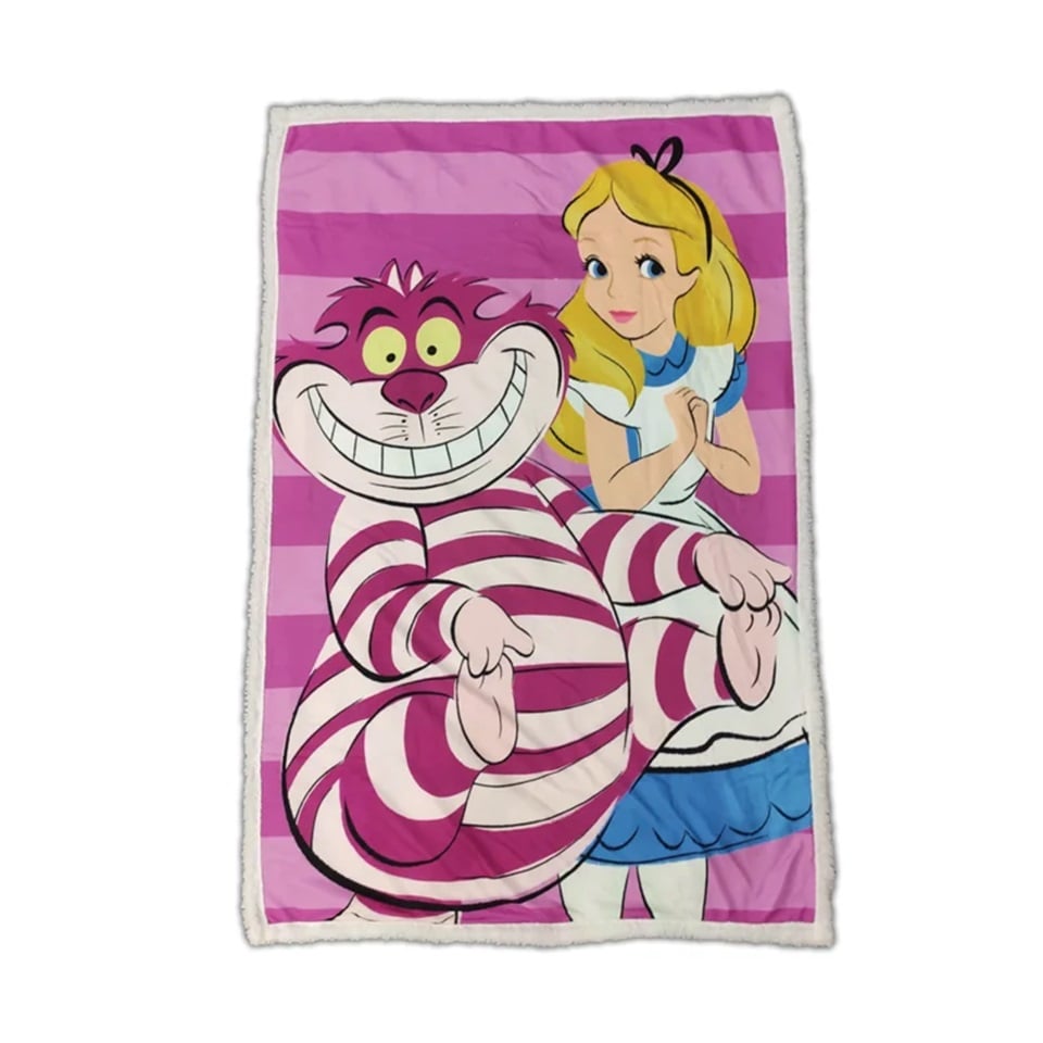Alice au pays des merveilles - Plaid Sherpa Alice et Cheshire (100x150cm) - flash vidéo