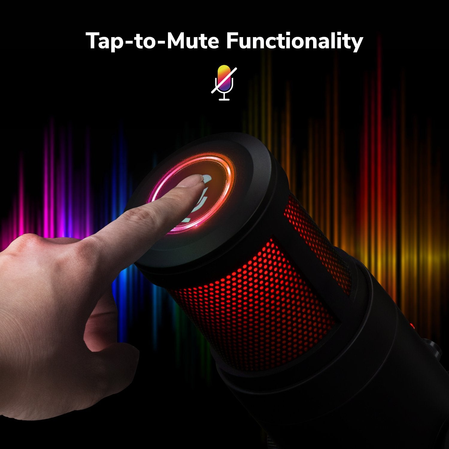 EgoGear - Microphone de streaming haut de gamme RGB SLI50 - flash vidéo