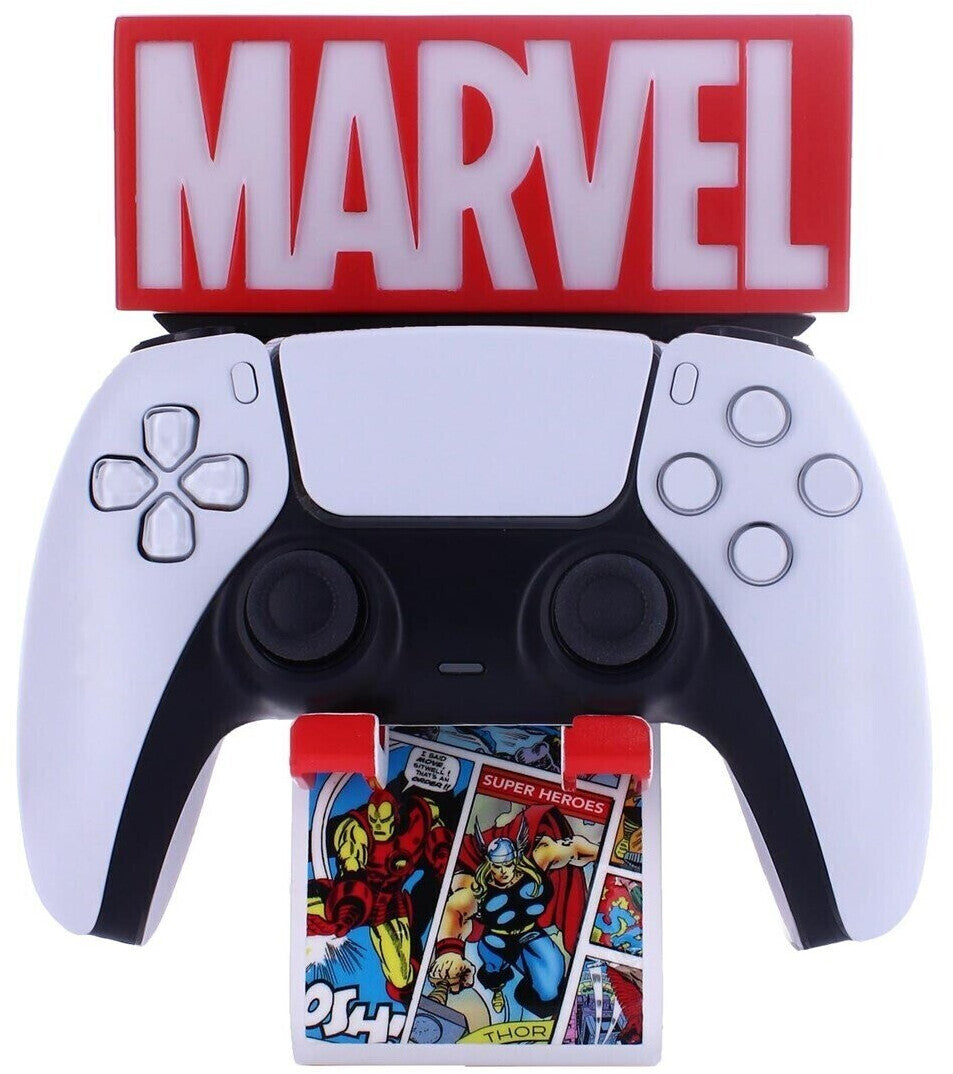 Cable Guys Ikon - Marvel - Marvel Logo Support Lumineux Chargeur pour Téléphone et Manette - flash vidéo