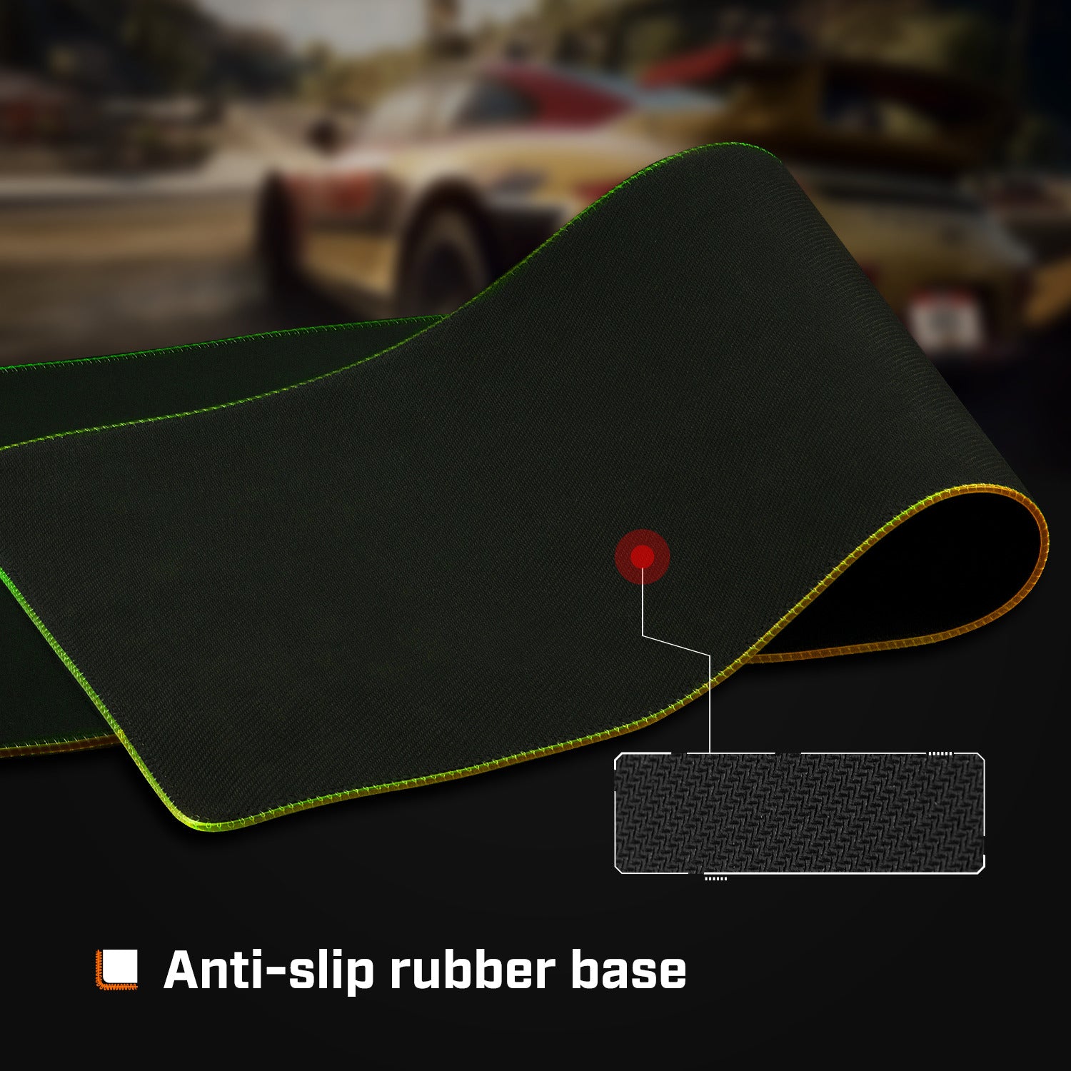 EgoGear - Tapis de souris de jeu XL RGB en tissu SMM55 - flash vidéo