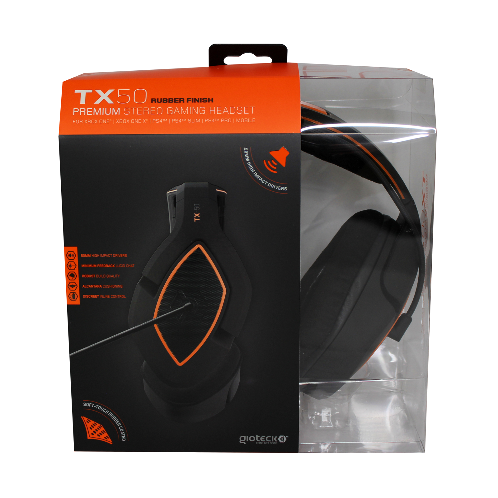 Gioteck - Casque de jeu stéréo Premium TX50 pour PS5, PS4, Xbox Series, Xbox One et Mobile - flash vidéo