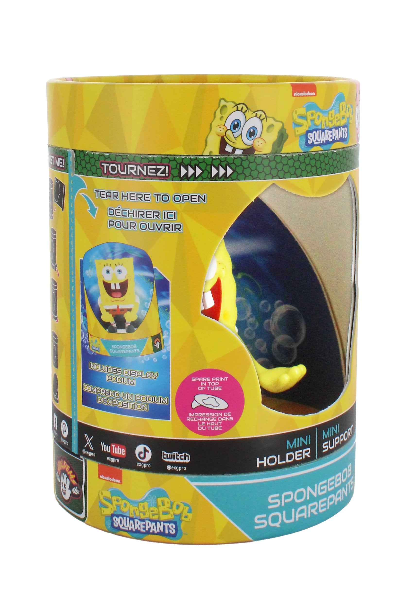 Cable Guys Holdems - Bob l'éponge - Support pour écouteurs et téléphone Bob l'éponge - flash vidéo