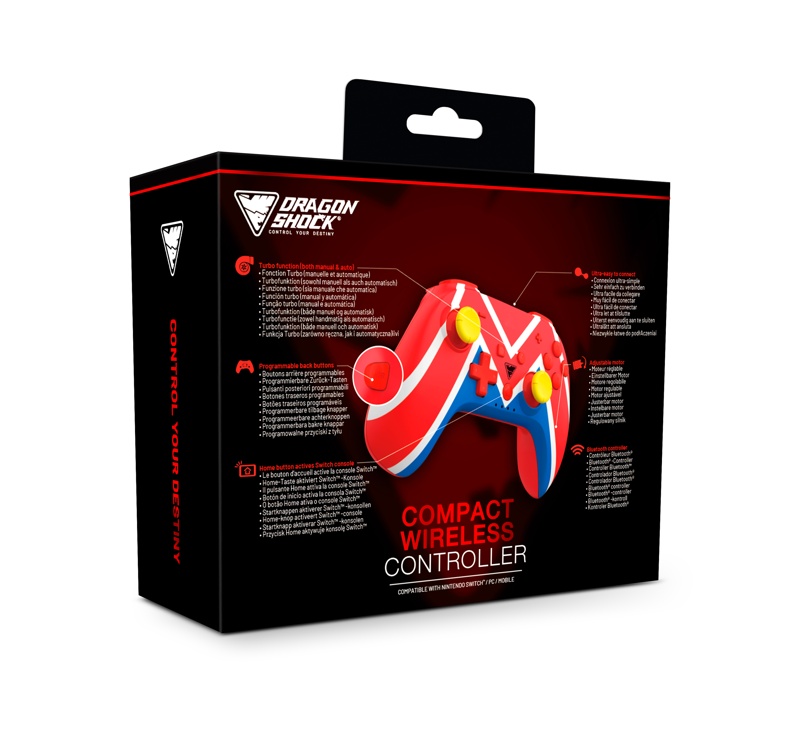 DragonShock - Manette compacte sans fil Bluetooth PopTop M Universe pour Nintendo Switch et Switch OLED - flash vidéo