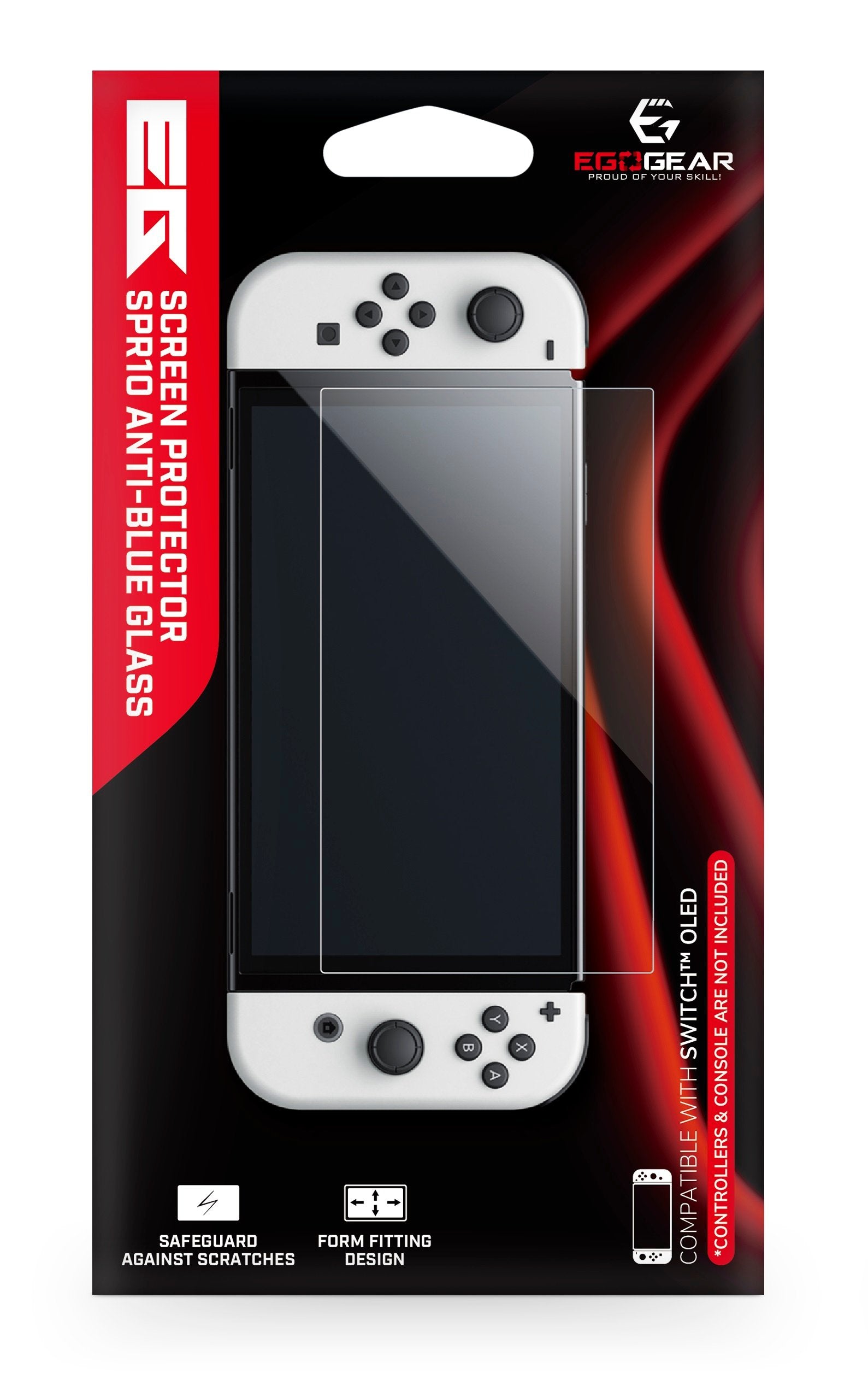 EgoGear - Protecteur d'écran en verre anti-lumière bleue SPR10 pour Nintendo Switch OLED - flash vidéo