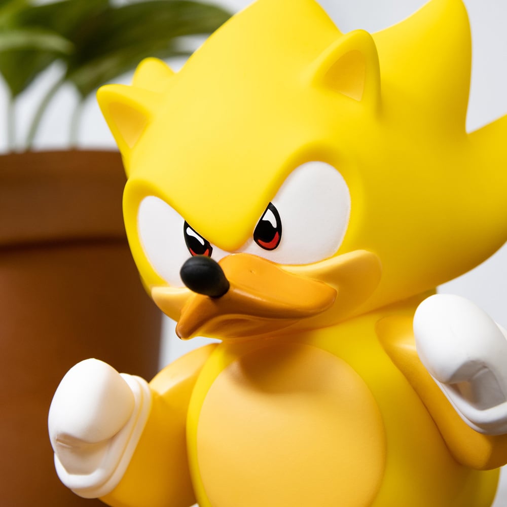 Numskull - Best of TUBBZ Boîte Canard de bain - Sonic le Hérisson - Super Sonic - 9cm - flash vidéo