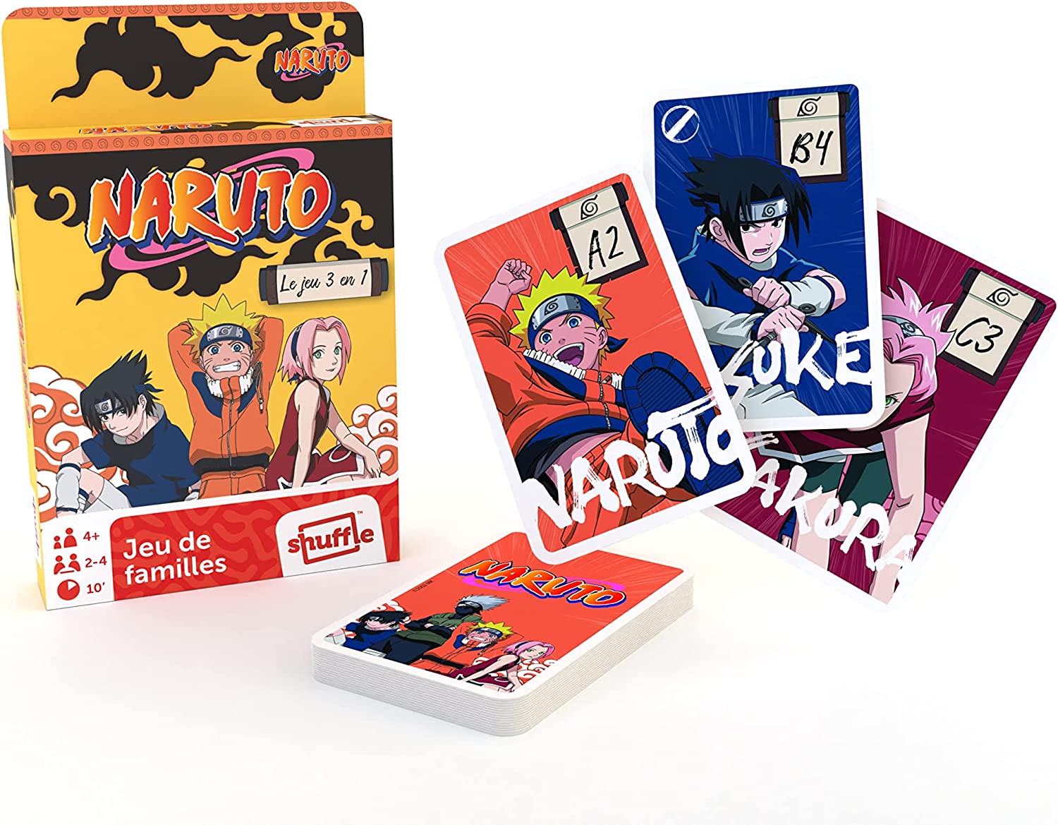 Shuffle - Jeu de Cartes Naruto - 3 en 1 - flash vidéo