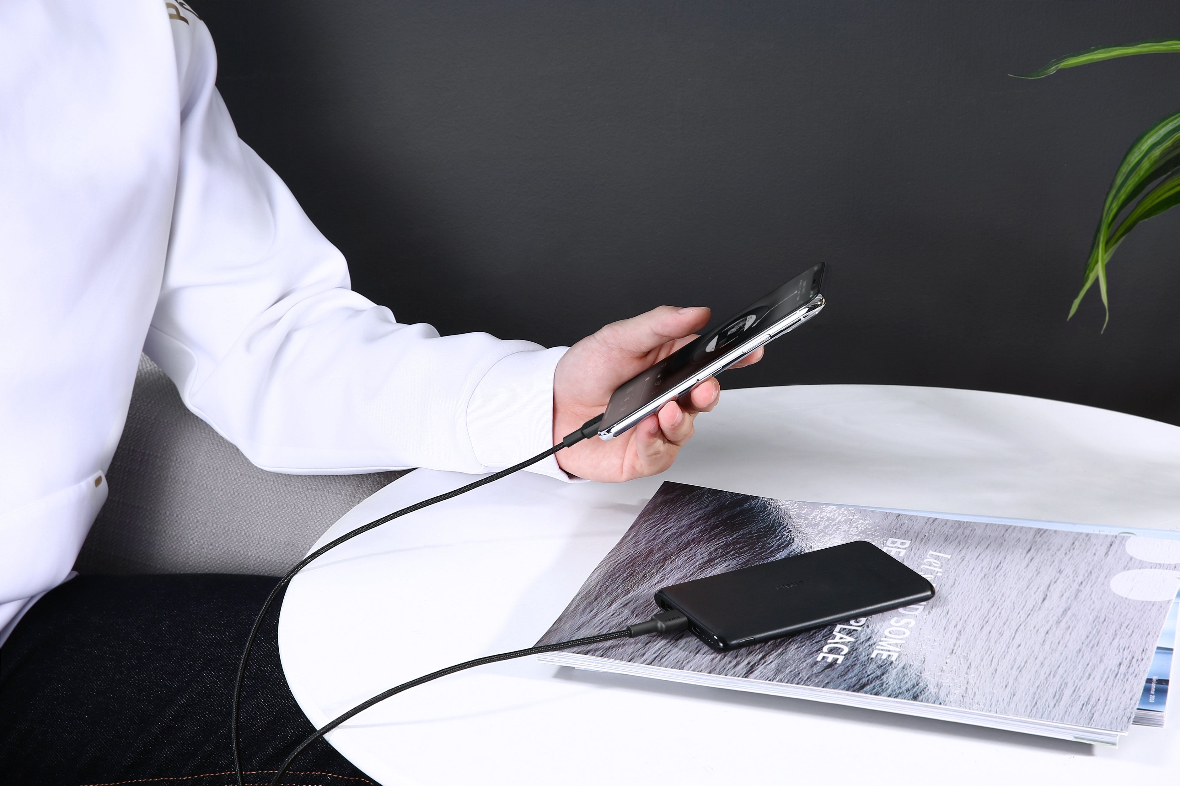 Aukey - Câble USB-C vers Lightning CB-CL1 Impulse Series - flash vidéo