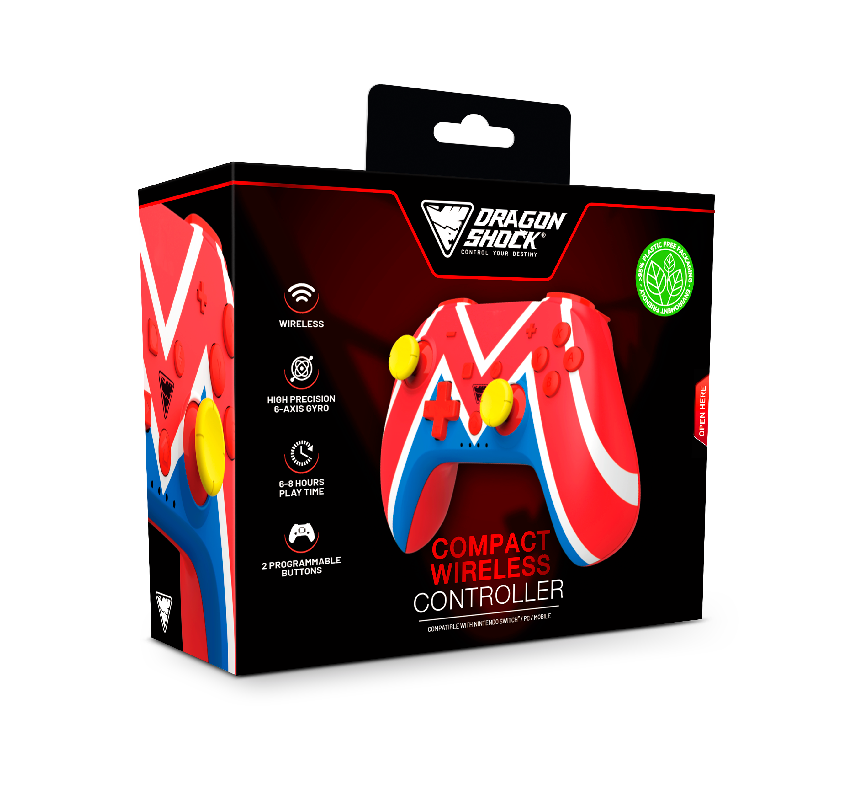 DragonShock - Manette compacte sans fil Bluetooth PopTop M Universe pour Nintendo Switch et Switch OLED - flash vidéo