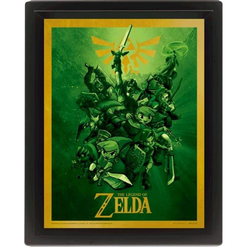 The Legend Of Zelda - Lien Affiche lenticulaire 3D 28,7 x 23,5cm - flash vidéo