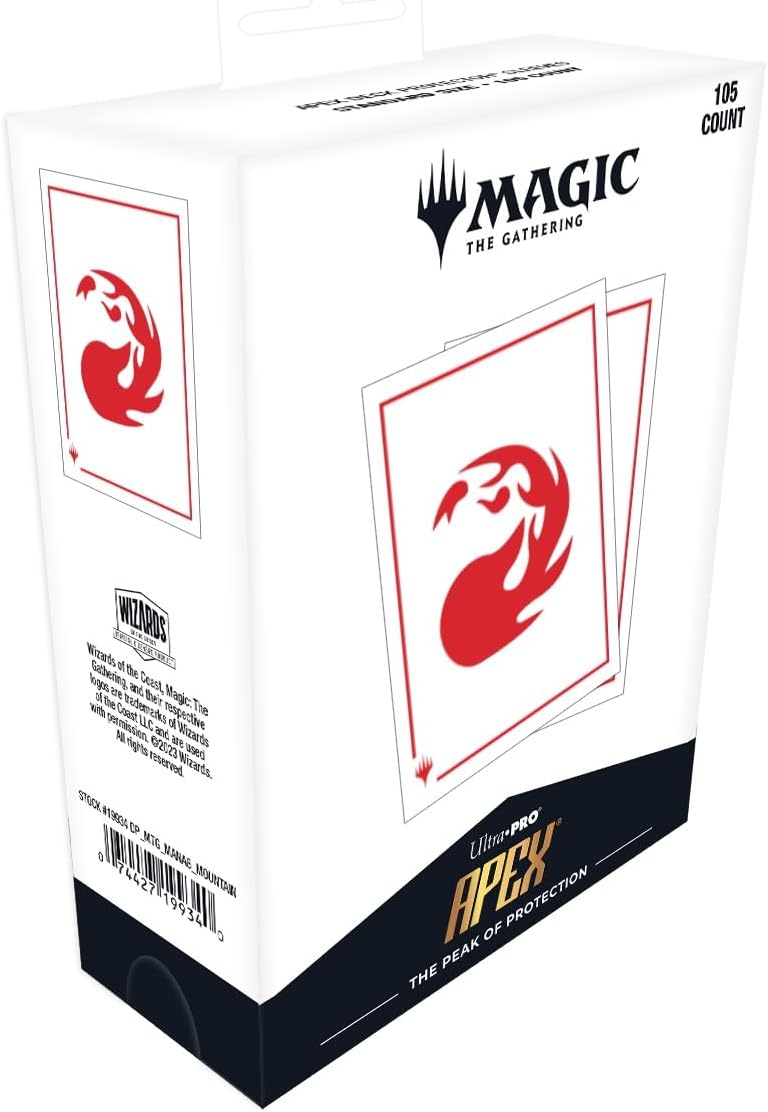 Ultra Pro - Magic: The Gathering - Mana 8 - Sachet de 105 APEX protèges cartes standard - Montagne (63 x 89 mm) - flash vidéo