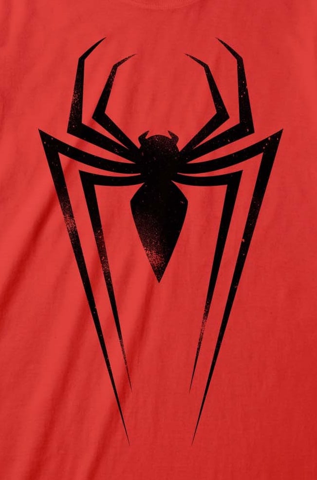 Marvel - T-shirt unisexe Rouge Spider-Man Emblème noir de l'araignée- M - flash vidéo
