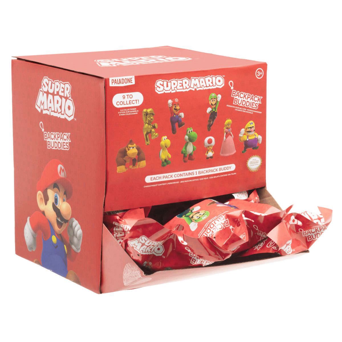 Nintendo - Super Mario Backpack Buddies (CDU de 24pcs) - flash vidéo