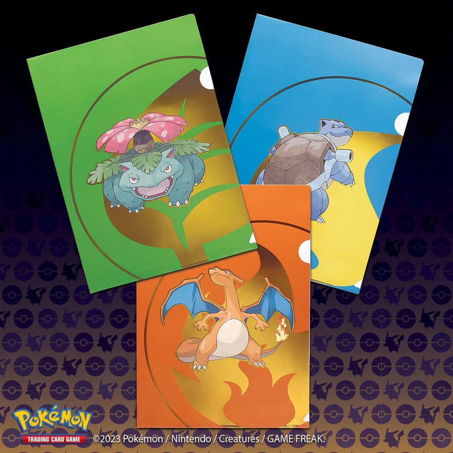 Ultra Pro - Pokémon JCC - Pack 3 Clear File A4 - Dracaufeu / Tortank / Florizarre - flash vidéo