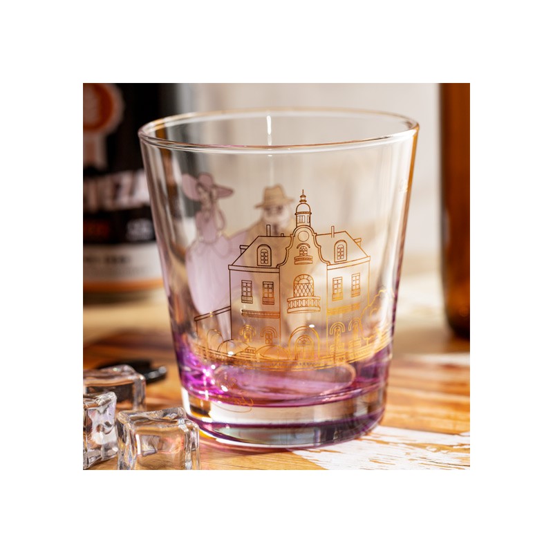 VERRE DÉCORÉ MARCO & GINA - PORCO ROSSO