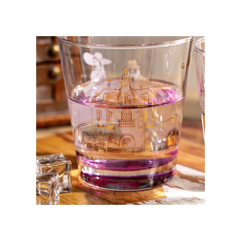 VERRE DÉCORÉ MARCO & GINA - PORCO ROSSO