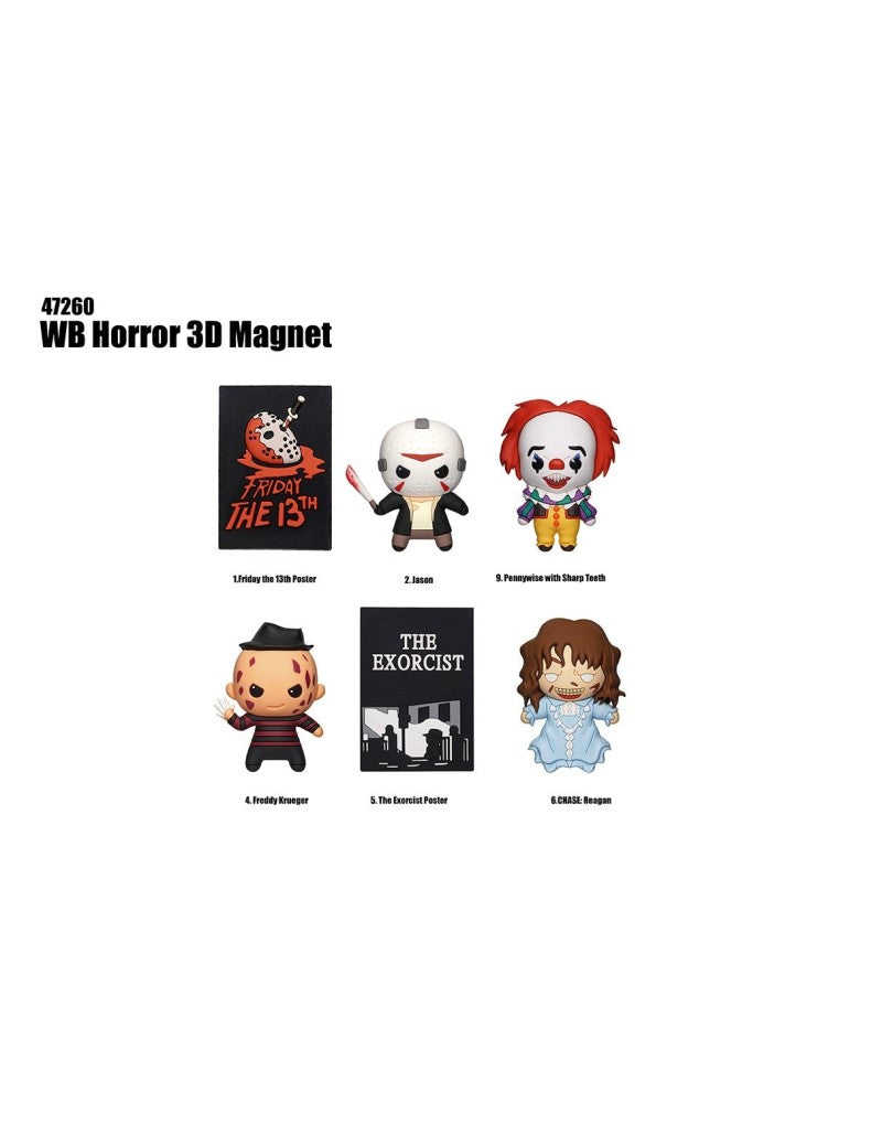 Warner Bros Horror - Assortiment en blind box d'aimants de collection en mousse (Série 1) (12 pcs) - flash vidéo