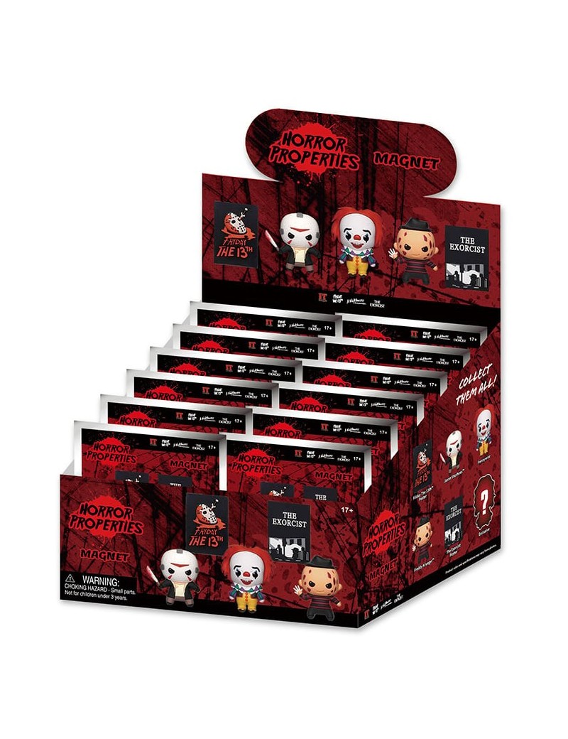 Warner Bros Horror - Assortiment en blind box d'aimants de collection en mousse (Série 1) (12 pcs) - flash vidéo