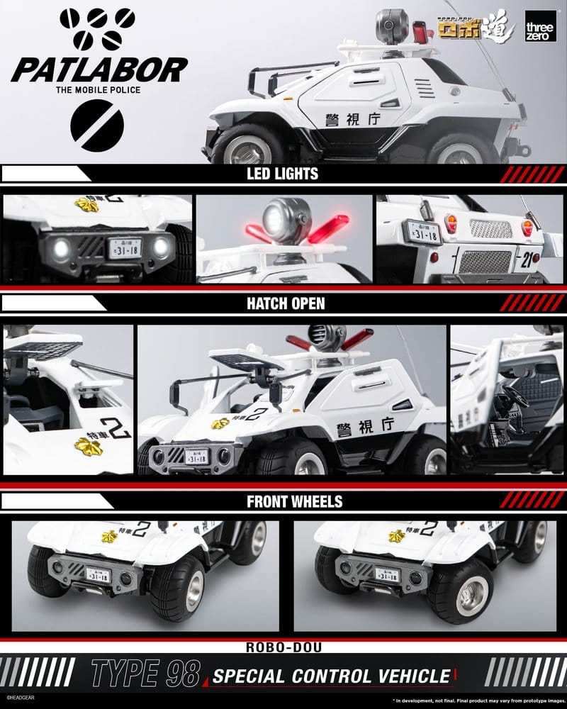 Mobile Police Patlabor ROBO-DOU Type 98 Véhicule de contrôle spécial 10 cm