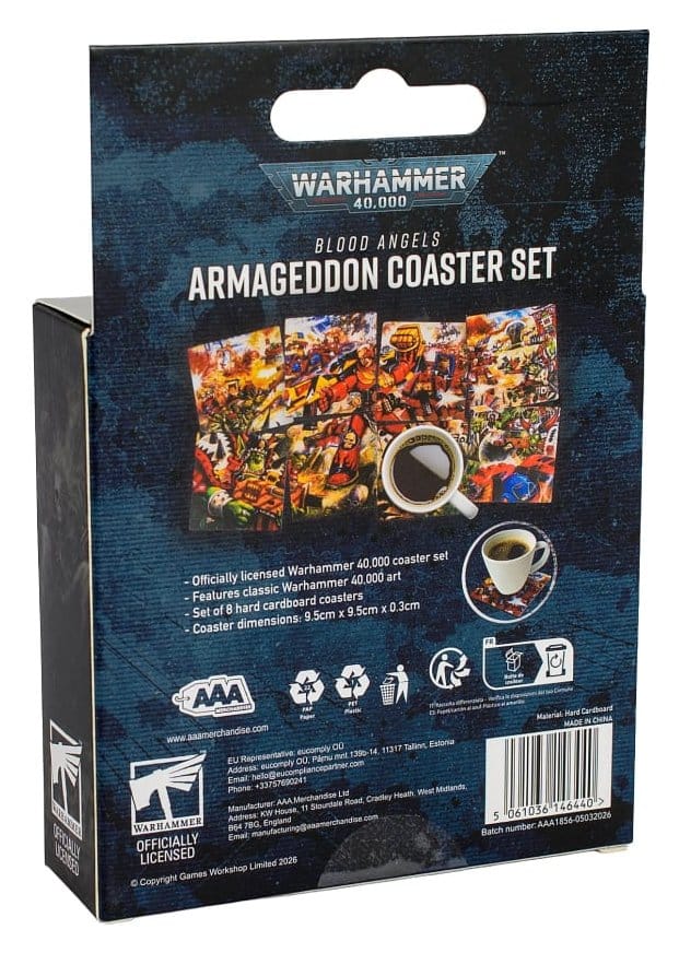 Warhammer 40,000 dessous de verre Blood Angels Armageddon 15 cm