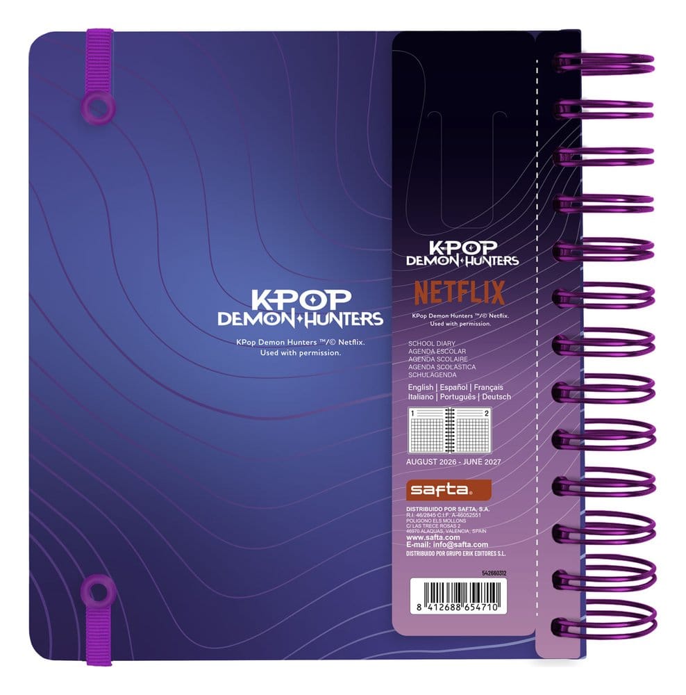 KPop Demon Hunters journal à spirale Agenda journalier 2026/2027 A5