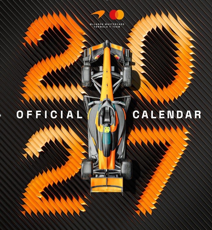 McLaren Mastercard Formula 1 Team calendrier officiel 2027 30 x 30 cm